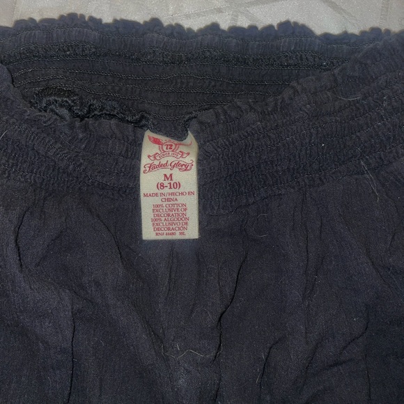 Black Patterned Elastic Skirt - Picture 2 of 3